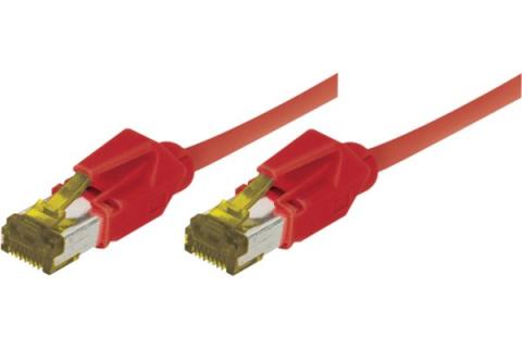 Cordon RJ45 sur câble catégorie 7 S/FTP LSOH snagless rouge - 0,5 m