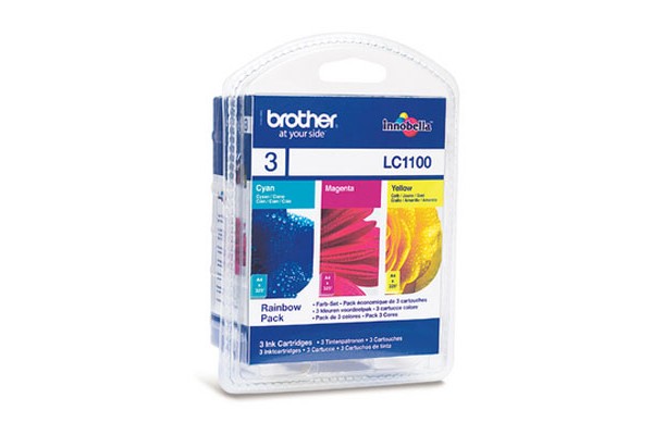 Pack cartouches BROTHER LC1100HYRBWBP - 3 couleurs
