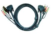 Aten 2L-7D05U cordon KVM DVI/USB/Audio - 5M